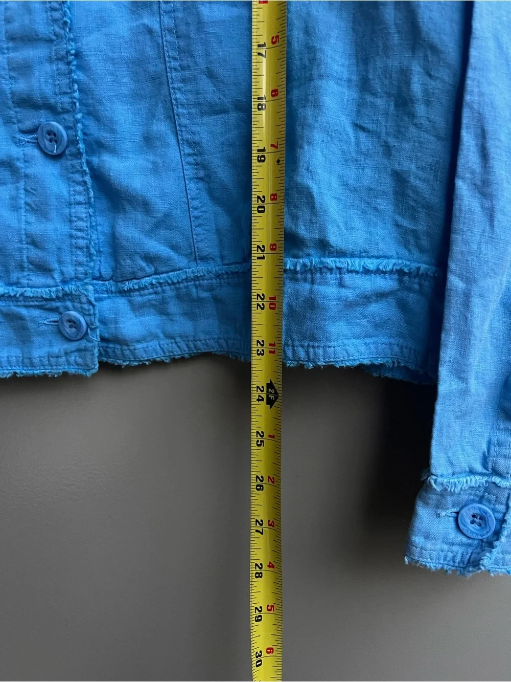 Tommy Bahama XL 100% Linen Blue Frayed Quiet Chic Coastal Jacket Casual Travel